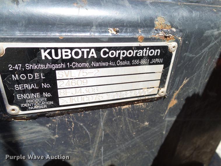 image for item DD1273 2015 Kubota SVL75-2 skid steer