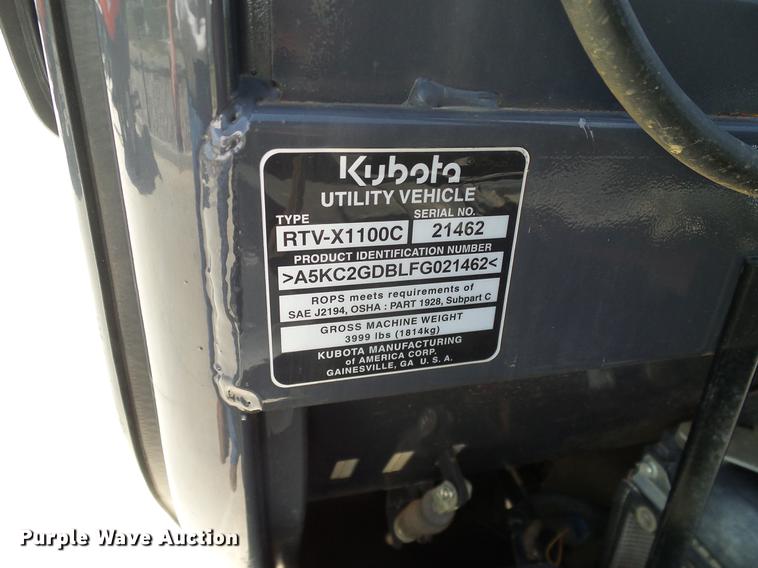 image for item DD1274 2015 Kubota RTV1100C utility vehicle