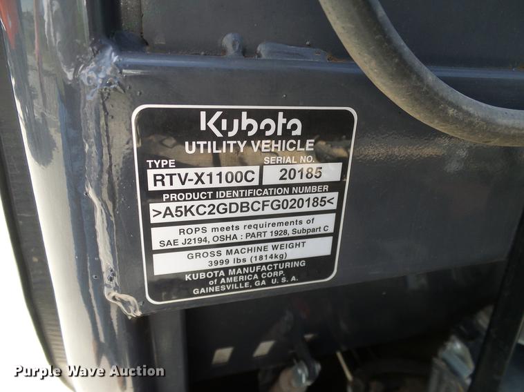 image for item DD1275 2015 Kubota RTV1100C utility vehicle