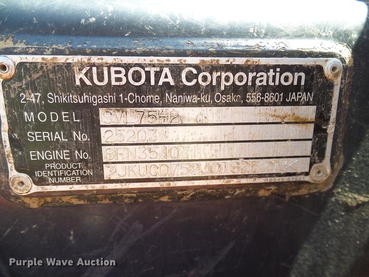 image for item DD1288 2016 Kubota SVL75-2 skid steer