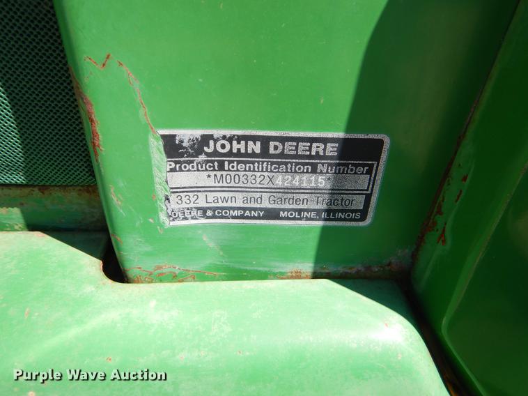 image for item EI9020 John Deere 332 lawn mower