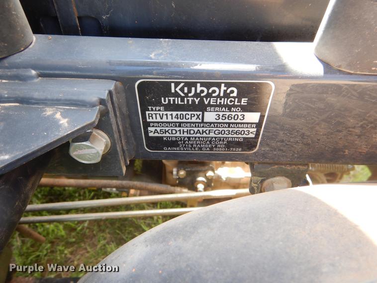 image for item EI9033 2015 Kubota RTV1140CPX utility vehicle