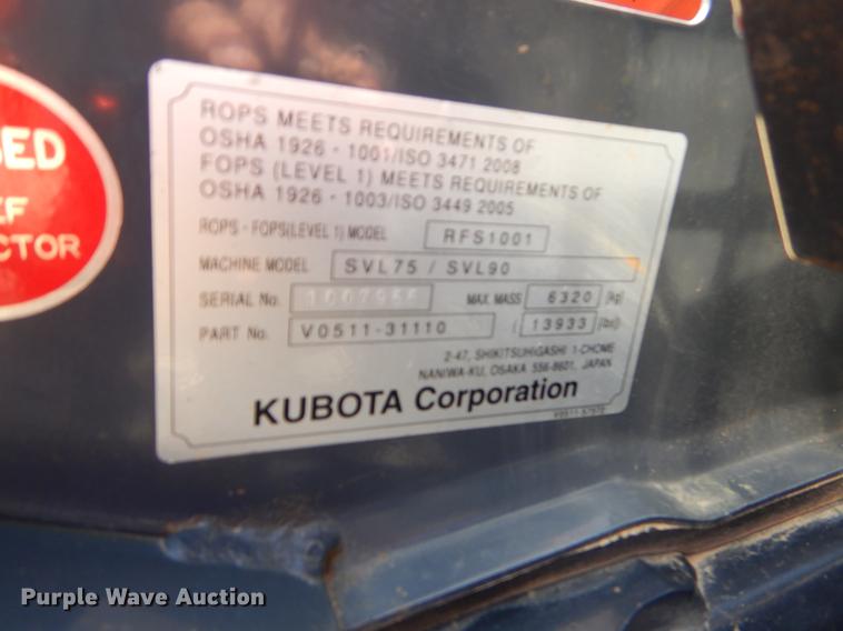 image for item EI9034 2013 Kubota SVL75-2 skid steer