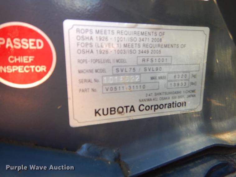 image for item EI9035 2015 Kubota SVL75-2 skid steer