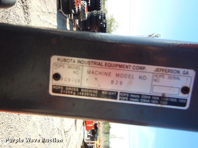 image for item EI9067 2012 Kubota B26 backhoe