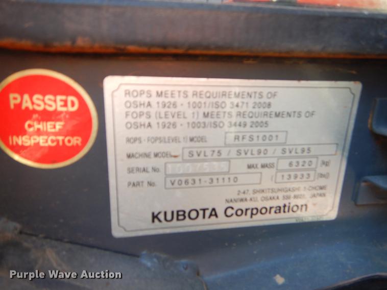 image for item EI9075 2017 Kubota SVL95-2S skid steer