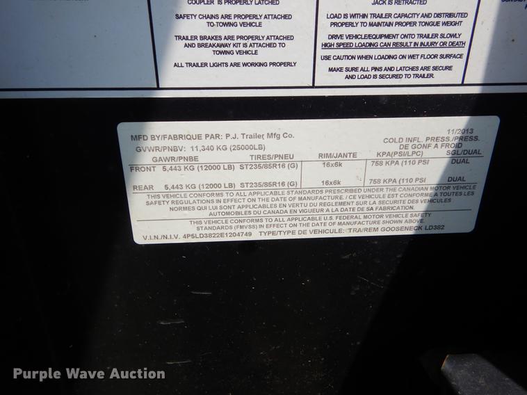 image for item EI9129 2014 PJ equipment trailer