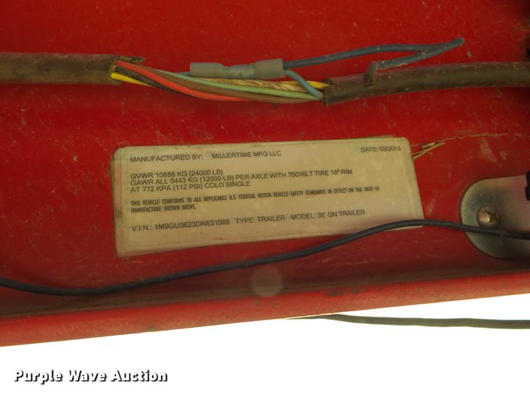 image for item BI9532 2013 Millertime 36GN drop deck equipment trailer