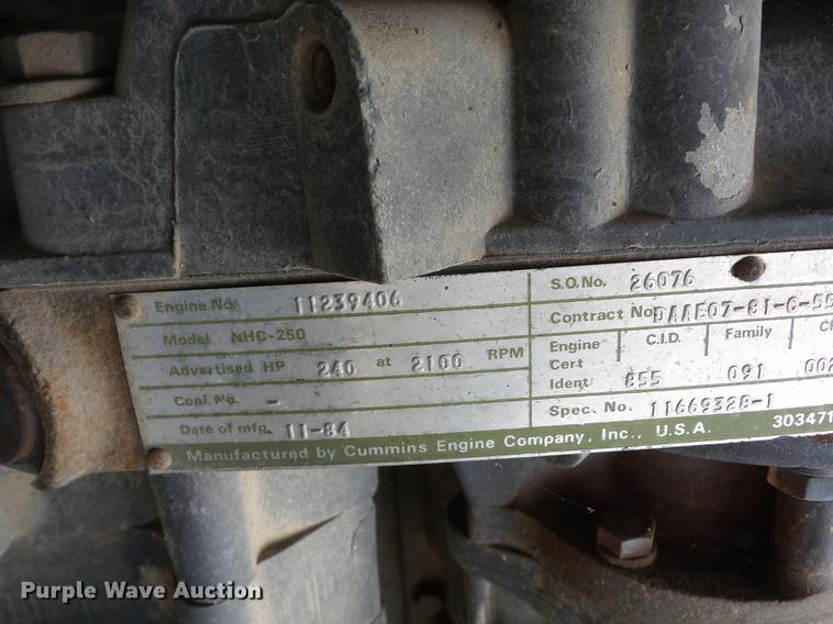 image for item BI9538 1985 Am General flatbed truck