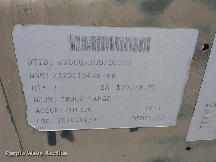 image for item BI9538 1985 Am General flatbed truck