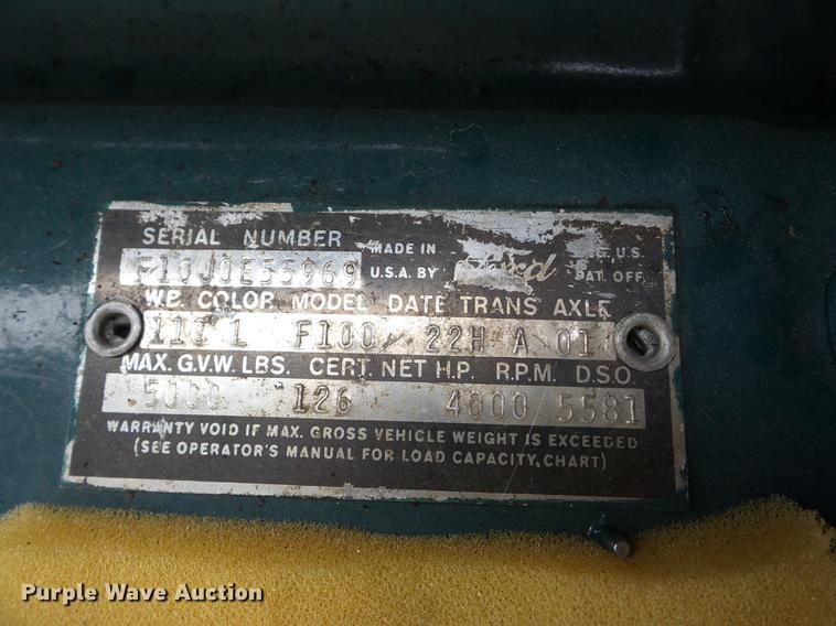 image for item BI9539 1960 Ford F100 pickup truck