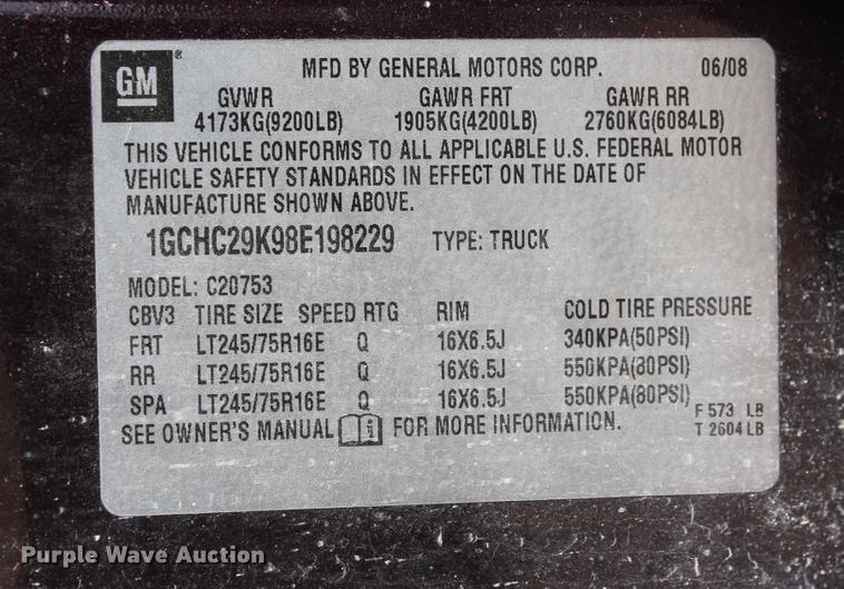 image for item DB5179 2008 Chevrolet Silverado 2500HD LS Ext. Cab pickup truck