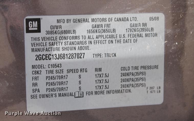 image for item DB5182 2008 Chevrolet Silverado 1500 LT Crew Cab pickup truck