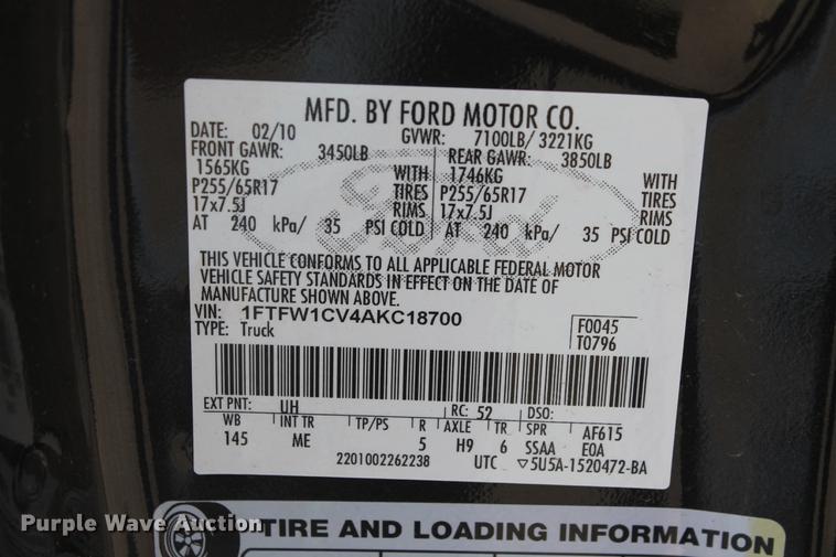 image for item DB5184 2010 Ford F150 XLT SuperCrew pickup truck