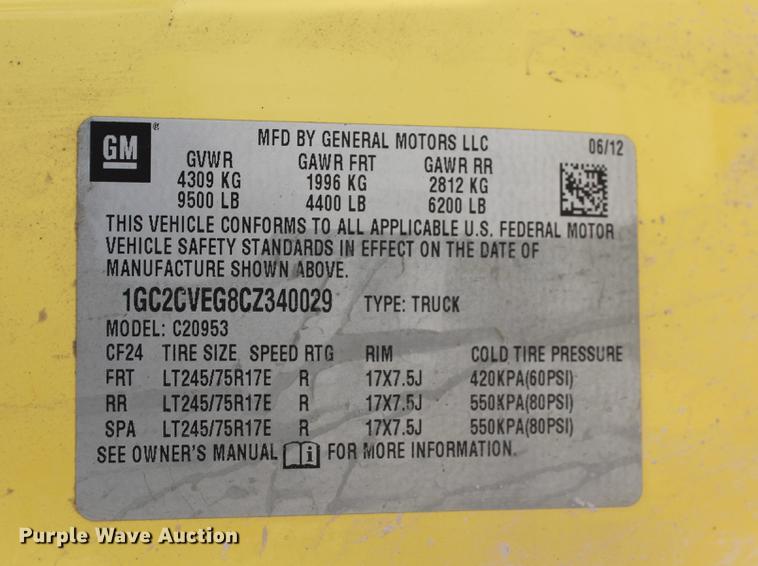 image for item DB5186 2012 Chevrolet Silverado 2500HD LS Ext. Cab pickup truck