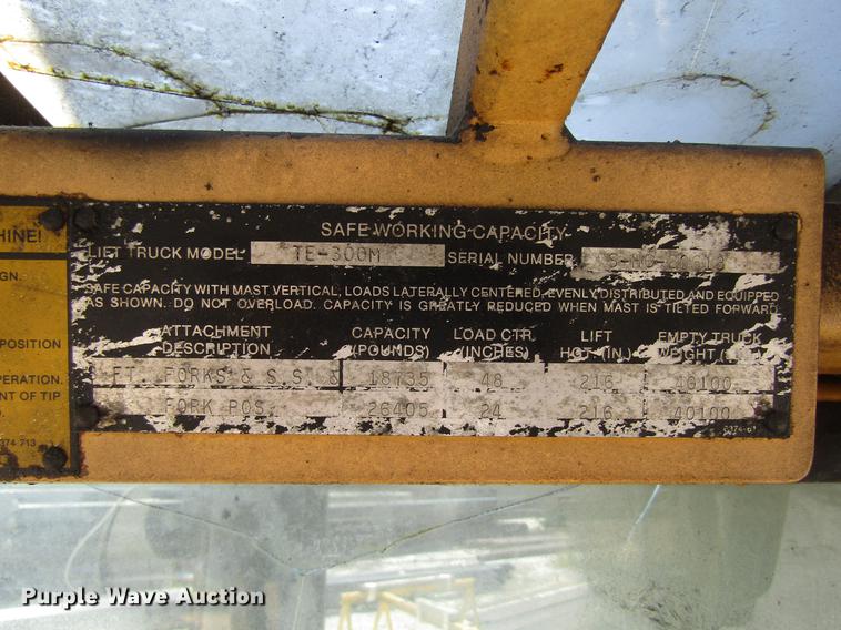 image for item DC7907 1990 Taylor TE300M forklift