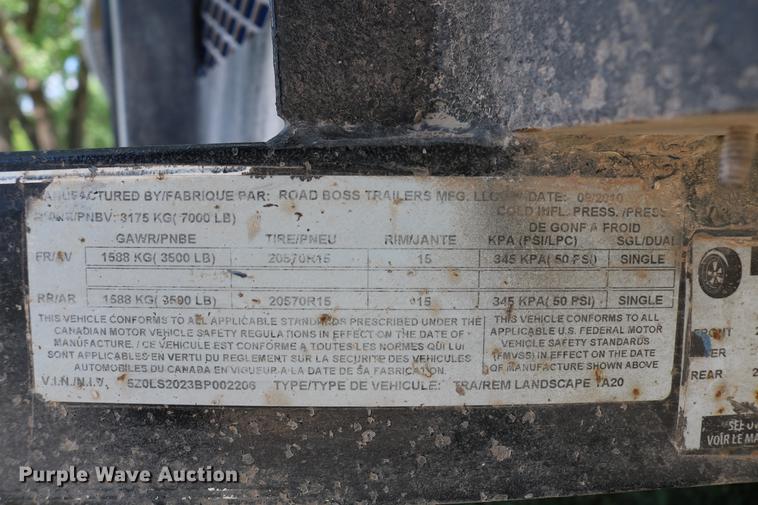 image for item DD4241 2011 Road Boss utility trailer