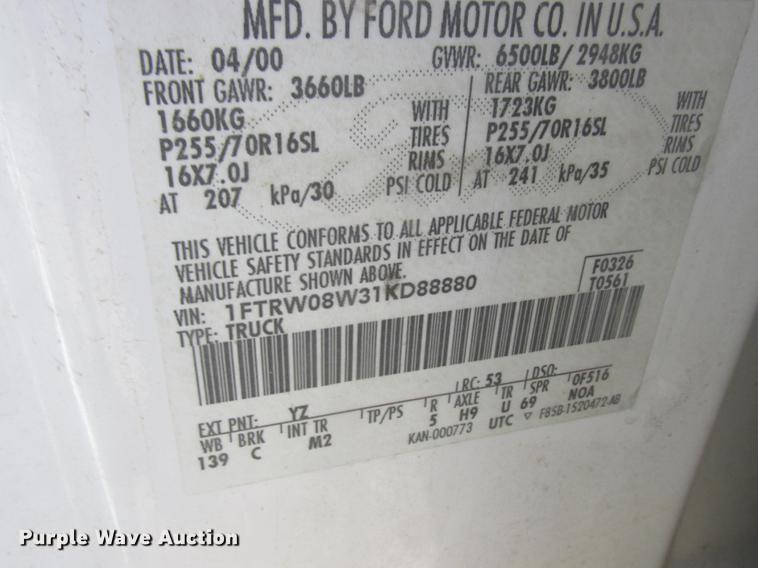 image for item DD8469 2001 Ford F150 SuperCrew pickup truck