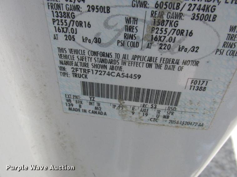 image for item DD8470 2004 Ford F150 pickup truck