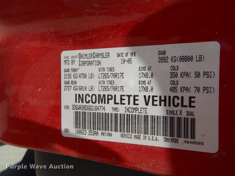 image for item DE1704 2006 Dodge Ram 2500 Quad Cab utility bed pickup truck