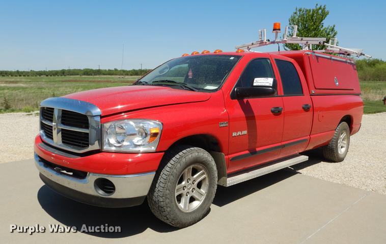 image for item DE1708 2008 Dodge Ram 1500 Quad Cab utility bed pickup truck