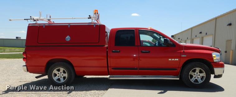 image for item DE1708 2008 Dodge Ram 1500 Quad Cab utility bed pickup truck