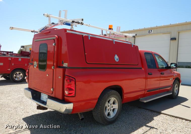 image for item DE1708 2008 Dodge Ram 1500 Quad Cab utility bed pickup truck