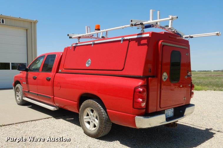 image for item DE1708 2008 Dodge Ram 1500 Quad Cab utility bed pickup truck