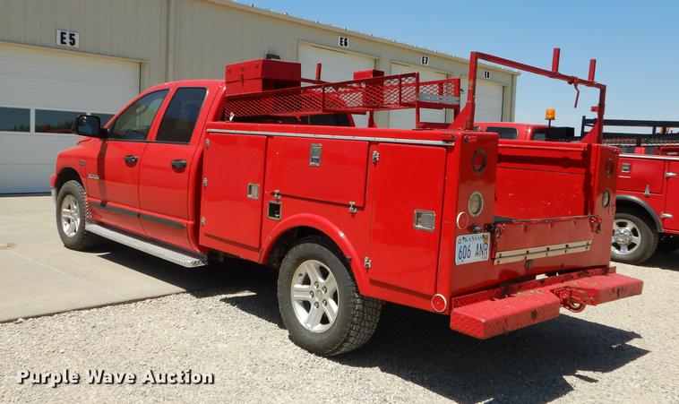 image for item DE1717 2008 Dodge Ram 1500 Quad Cab utility bed pickup truck