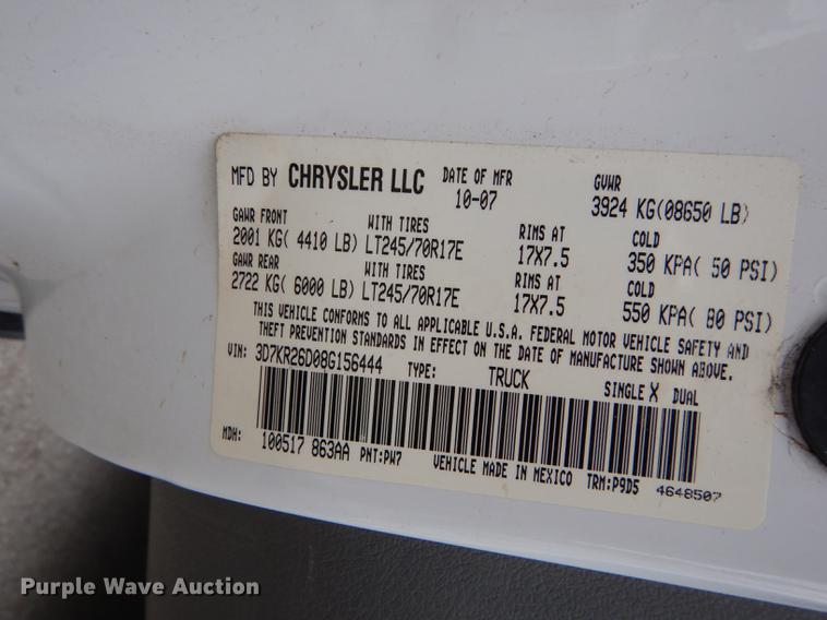 image for item DE1730 2008 Dodge Ram 2500 utility bed pickup truck