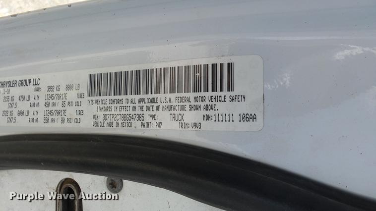 image for item DE2631 2011 Dodge Ram 2500 Quad Cab pickup truck