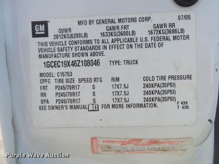 image for item DE3658 2006 Chevrolet Silverado 1500 Ext. Cab pickup truck