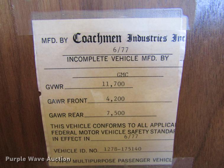 image for item DE6816 1977 GMC Jimmy Coachman Royale 26RB RV