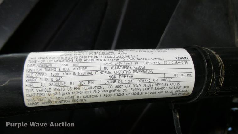 image for item DP9536 2007 Yamaha Rhino 660 utility vehicle