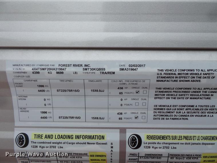 image for item DW9707 2017 Forest River Salem camper