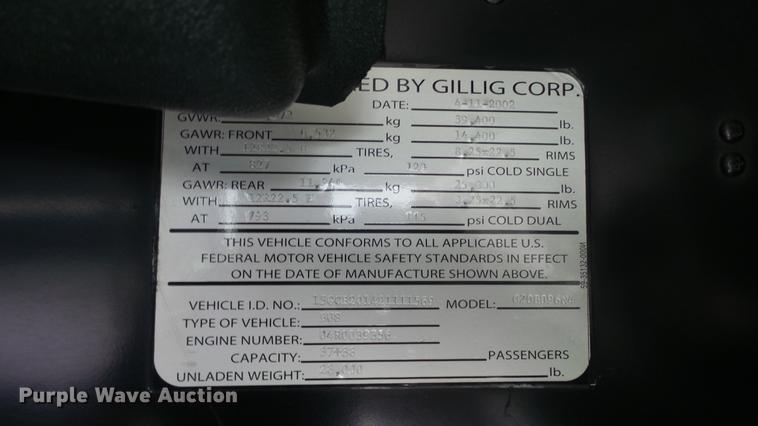 image for item EC9739 2002 Gillig G20B096N4 transit bus