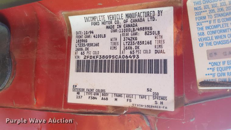 image for item EI9584 1995 Ford F350 bale bed pickup truck