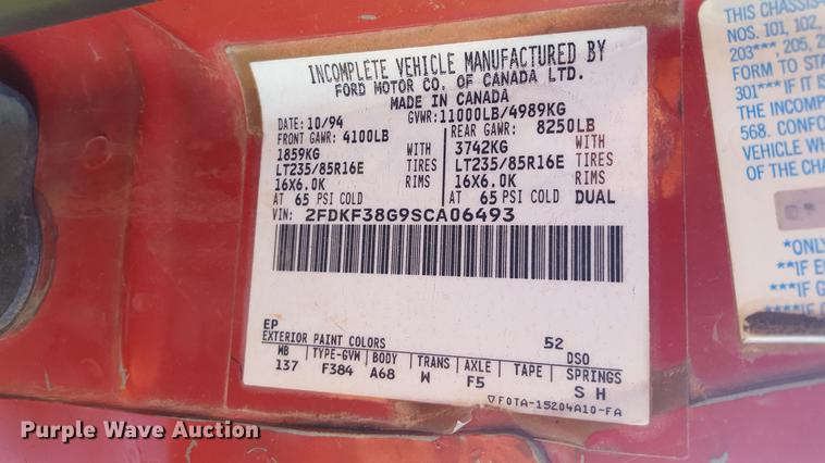 image for item EI9584 1995 Ford F350 bale bed pickup truck