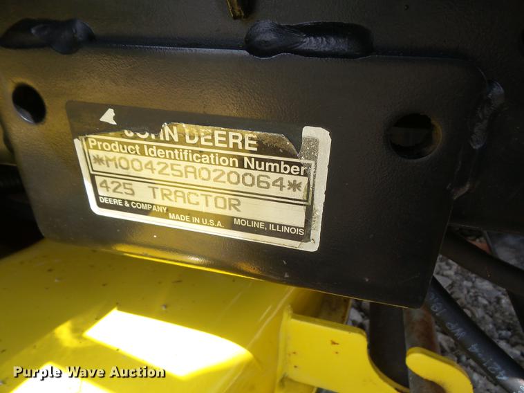 image for item EJ9442 John Deere 425 lawn mower
