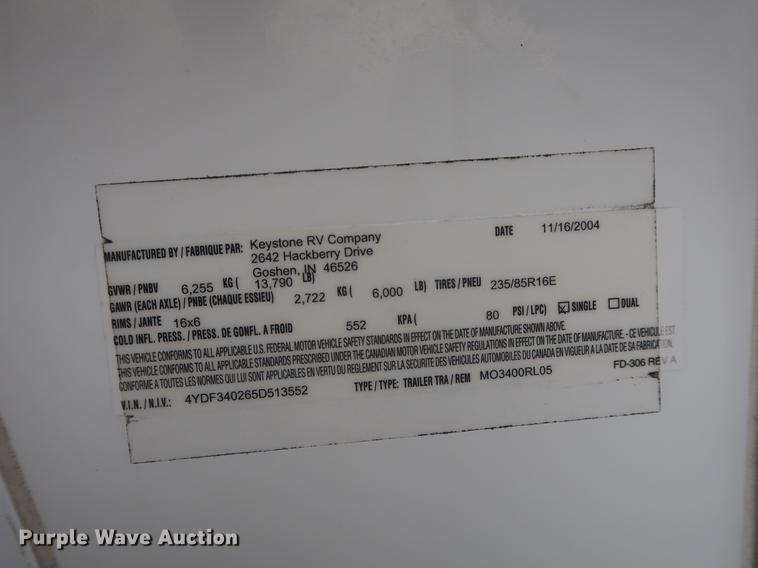 image for item EP9328 2005 Montana camper