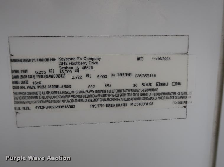 image for item EP9328 2005 Montana camper