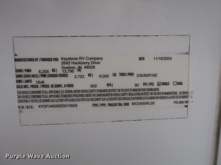 image for item EP9328 2005 Montana camper