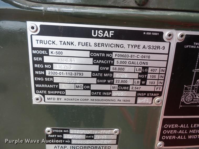 image for item DC1210 1983 Mack DM400 tank truck