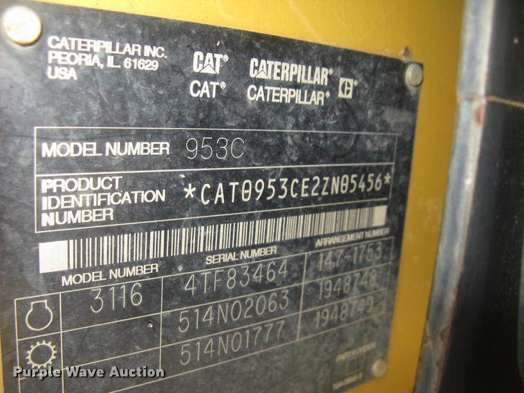 image for item DC2259 2003 Caterpillar 953C track loader