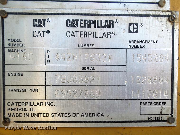 image for item DC7264 1999 Caterpillar 416C backhoe