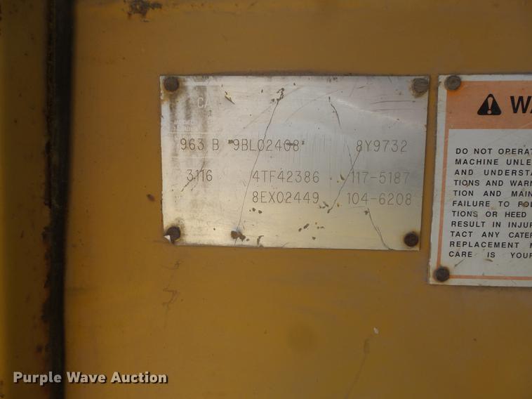 image for item DC7266 1998 Caterpillar 963B LGP track loader