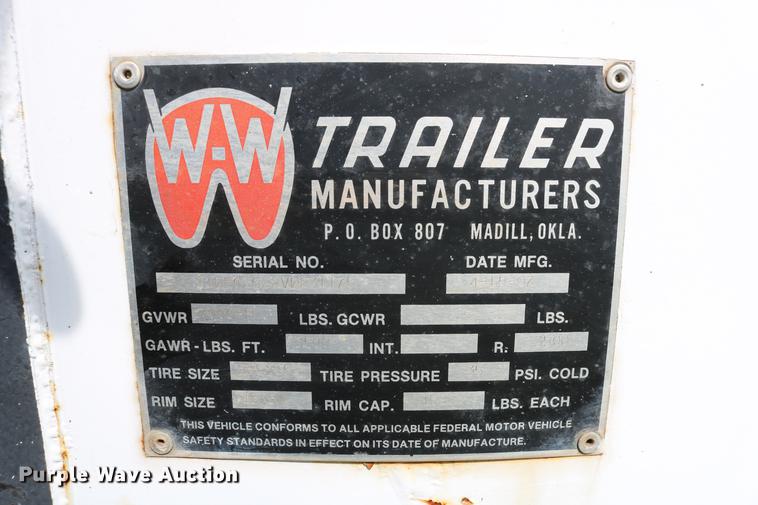 image for item DC7565 1997 WW Trailer enclosed cargo trailer