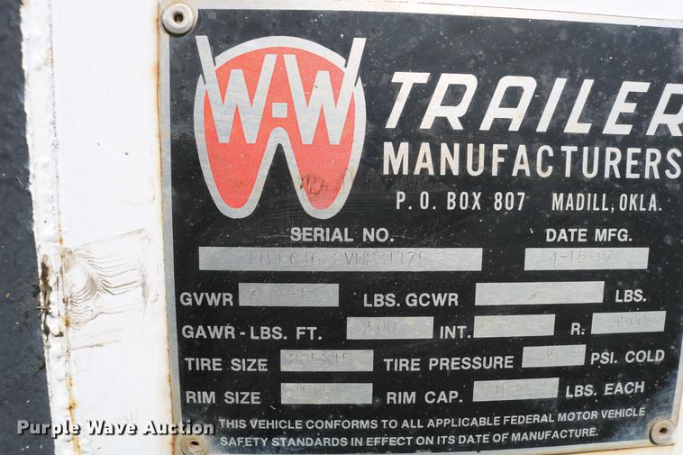 image for item DC7565 1997 WW Trailer enclosed cargo trailer