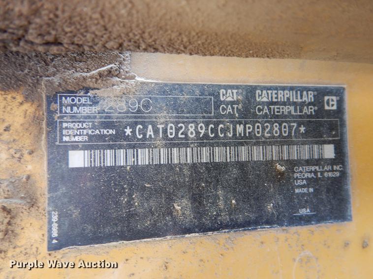 image for item DE1724 2012 Caterpillar 289C skid steer
