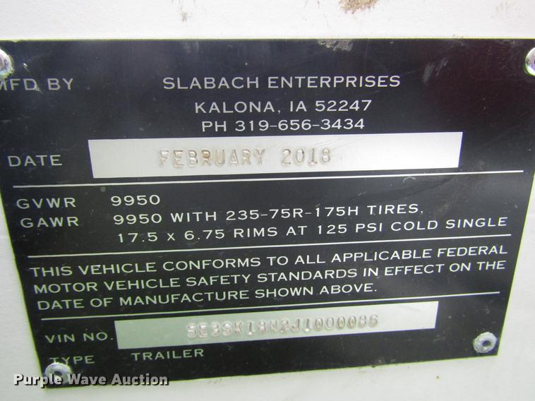 image for item EO9008 2018 Slabach 1-85 Wheeler Reeler reel trailer